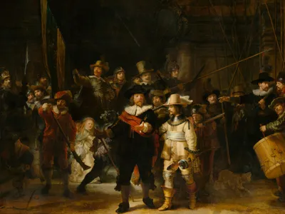 Rembrandt van Rijn completed The Night Watch, a group portrait of Amsterdam&#39;s local militia, in&nbsp;1642.