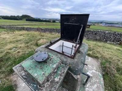 The bunker is located 14 feet below a field in Derbyshire.