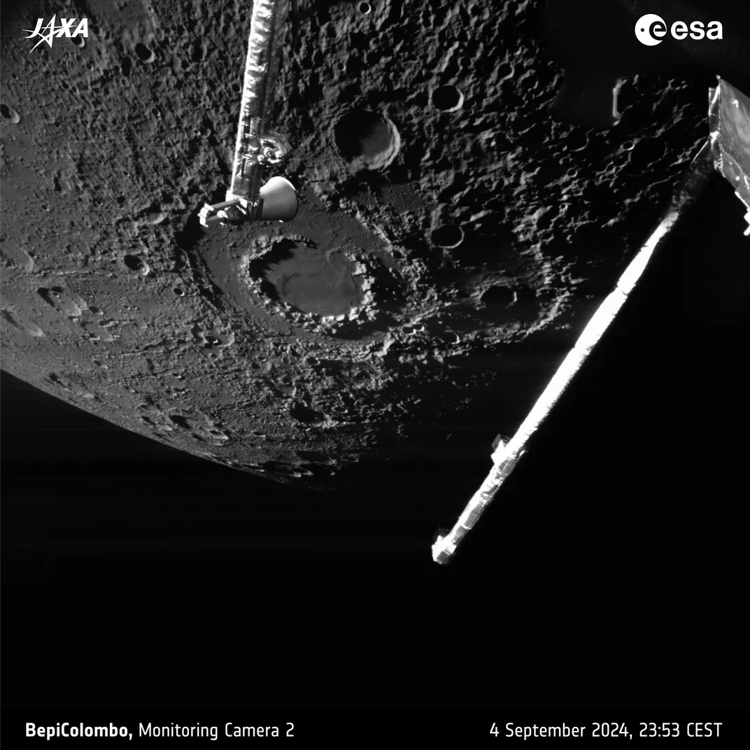 a crater on Mercury with an elevated ring inside of it