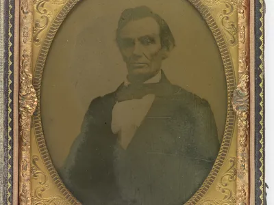 Abraham Lincoln,&nbsp;William Judkins Thomson, half-plate ambrotype, 1858