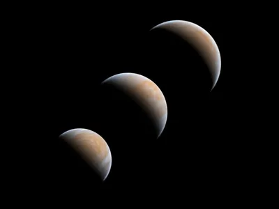 Venus, seen in three views as it approaches a conjunction with Earth and the sun, won the planets, comets and asteroids category.