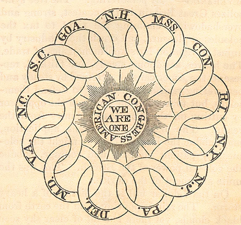 Benjamin Franklin’s design for the Continental dollar