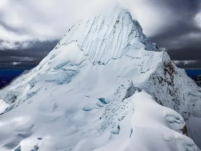 Located in the White Andean Mountain Range near Huaraz, Alpamayo is among the most beautiful peaks in the world.

