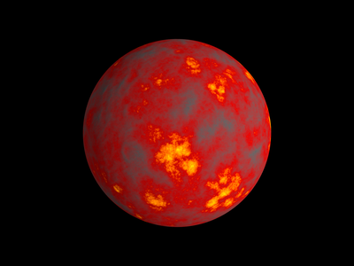 An artist&#39;s rendition of a magma ocean on a volcanic planet. Scientists have theorized that our moon was covered in a magma ocean for millions of years after it formed.